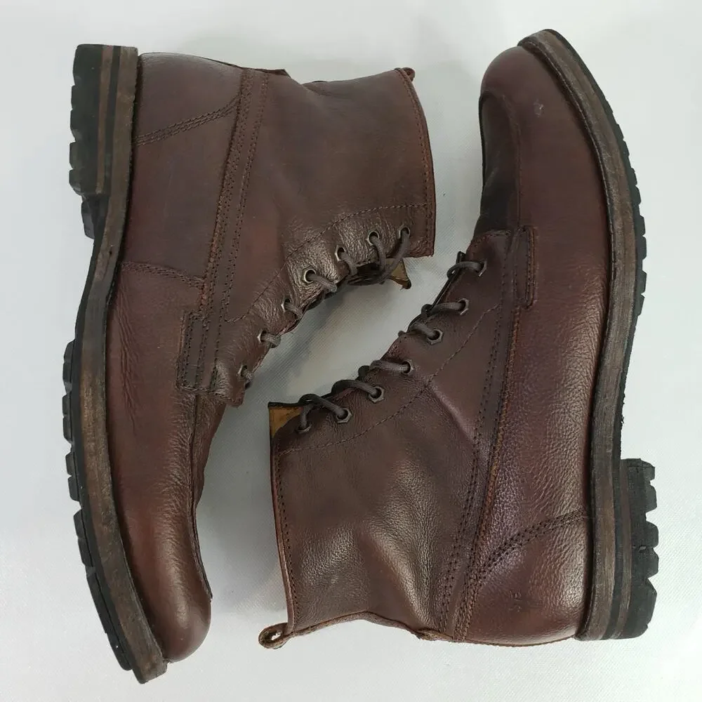 FRYE Men's Dakota Boot Lace Up Brown Leather Boots Size 12 D Shoes